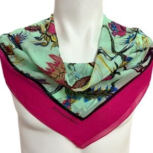 Balenciaga Rosabotanica  Silk Scarf – Made in Italy – Botanical Floral Print